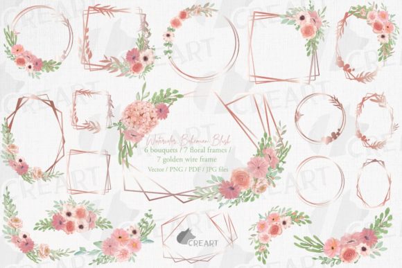 Blush Pink Wedding Flower Gold Templates: Elevate Your Designs