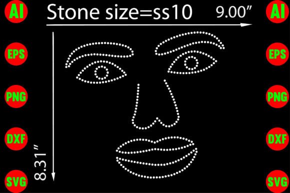 Lady Faces Rhinestone Templates Design: Bold & Fashion-Forward Graphics