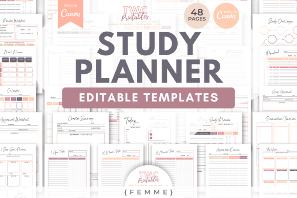 Master Your Semester: The Ultimate FEMME Study Planner for Canva