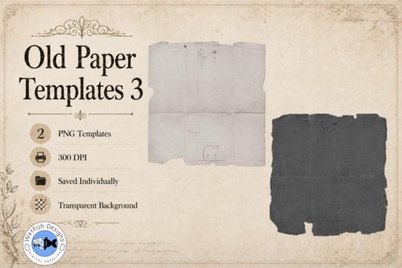 Old Paper PNG Templates 3: Instant Vintage Character