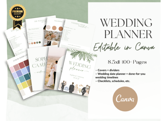 Sage Wedding Planner: The Ultimate Canva Template