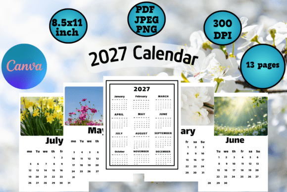 Streamline Your 2027: Editable Canva Calendar Templates